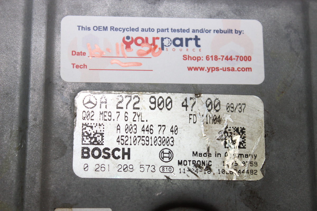 10-13 MERCEDES 350 ECU ECM PCM ENGINE COMPUTER A 272 900 47