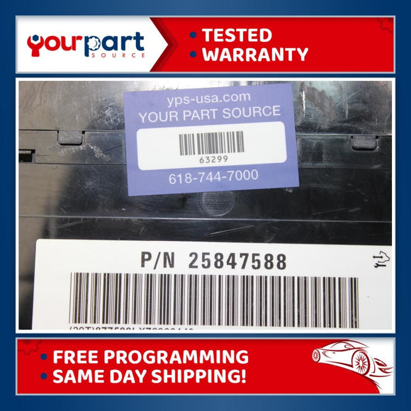 06-13 GM CHEVROLET BCM BODY CONTROL MODULE OEM 25847588 TESTED PROGRAMMED TO VIN