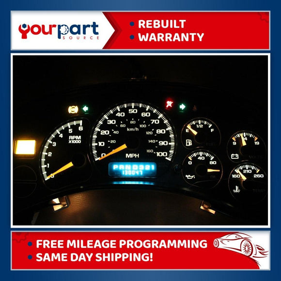 00 01 02 GMC SIERRA YUKON CHEVY INSTRUMENT CLUSTER SPEEDOMETER 15055362 REBUILT