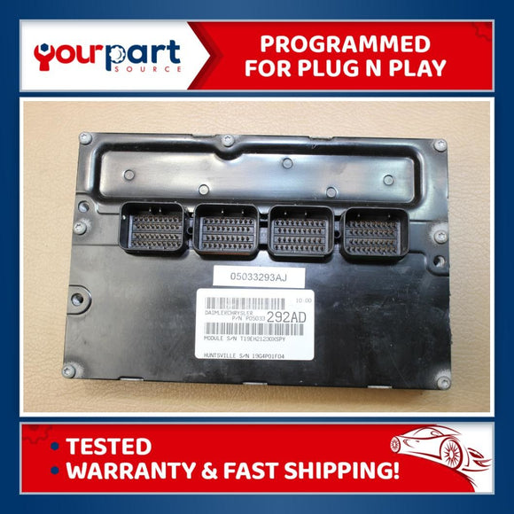 04 CHRYSLER PT CRUISER 2.4L TURBO ECU ECM PCM ENGINE COMPUTER 05033293AJ TESTED