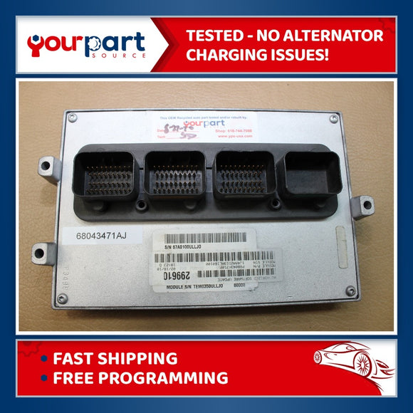 10 JEEP WRANGLER 3.8L M/T ECU PCM ECM ENGINE CONTROL COMPUTER 68043471AJ PROBADA