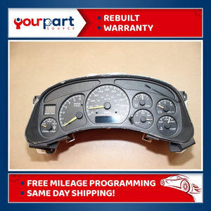 99-02 CHEVY SILVERADO 2500 3500 GAS INSTRUMENT CLUSTER TRANSTEMP 16264865 REMAN