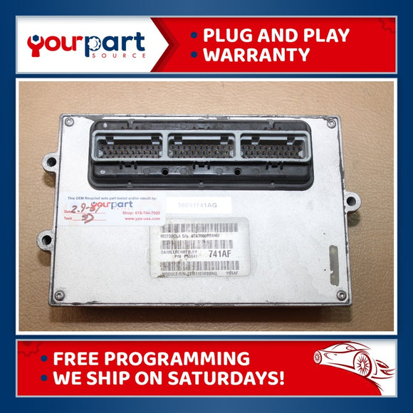 01 JEEP WRANGLER 4.0L M/T ENGINE CONTROL MODULE ECU ECM PCM 56041741AG TESTED