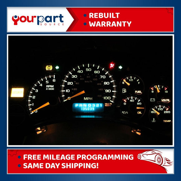 00-02 SUBURBAN TAHOE YUKON INSTRUMENT CLUSTER SPEEDOMETER 15758076 OEM REMAN