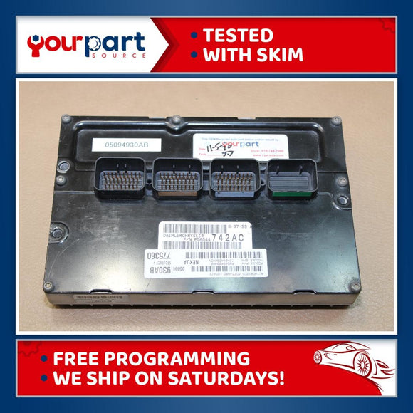 06 GRAND CHEROKEE 3.7L 4x2 ECU ECM PCM ENGINE CONTROL COMPUTER 05094930AB TESTED