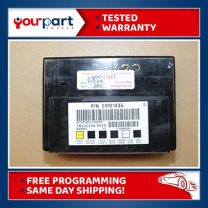 06-13 GM CHEVROLET BCM BODY CONTROL MODULE OEM 20921435 TESTED PROGRAMMED TO VIN