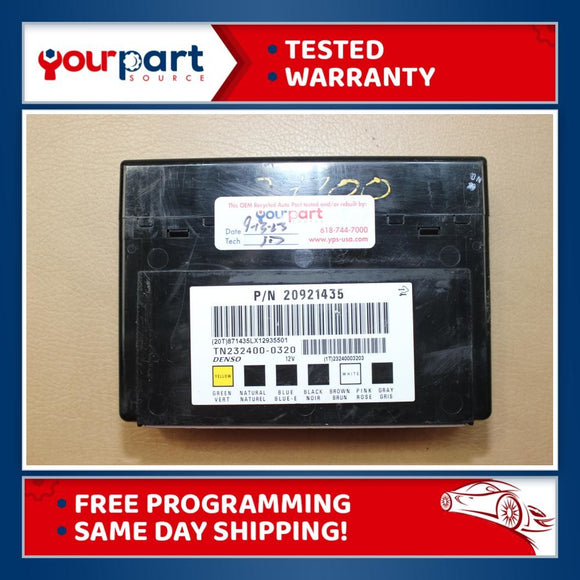 06-13 GM CHEVROLET BCM BODY CONTROL MODULE OEM 20921435 TESTED PROGRAMMED TO VIN