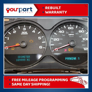 07-12 1500 SIERRA SILVERADO INSTRUMENT CLUSTER SPEEDOMETER REBUILT 25799984