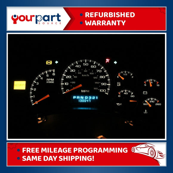 99-02 SILVERADO SIERRA 1500 INSTRUMENT CLUSTER SPEEDOMETER 16264095 REBUILT