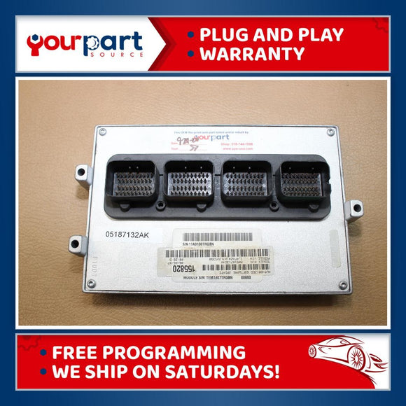 07 JEEP WRANGLER 3.8L AT ECU ECM PCM ENGINE CONTROL COMPUTER 05187132AK TESTED