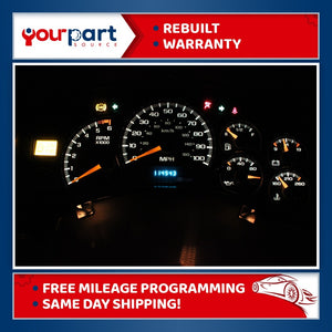 99-02 SILVERADO 1500 MT MANUAL INSTRUMENT CLUSTER SPEEDOMETER 15758077 REBUILT