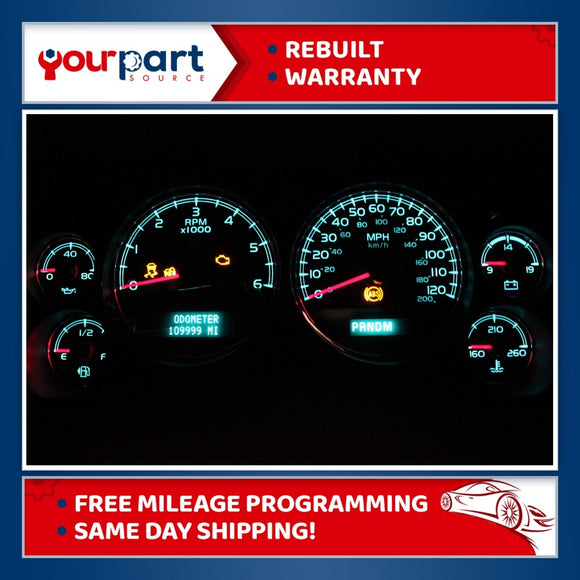 13-14 CHEVY TAHOE SUBURBAN 1500 INSTRUMENT CLUSTER SPEEDOMETER REBUILT 2013 2014