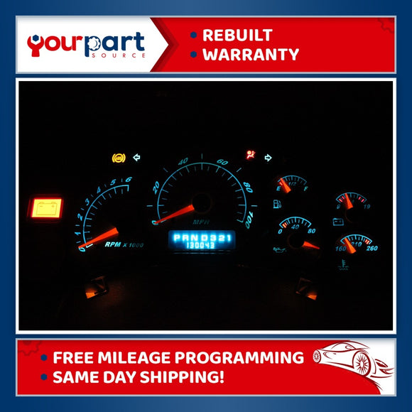 99-02 CHEVY 1500 TAHOE INSTRUMENT CLUSTER SPEEDOMETER 16264095 OVERLAY BLUE LEDs