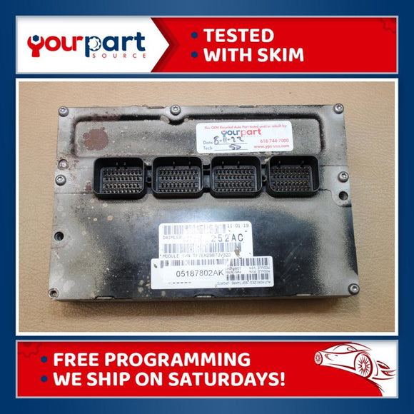 08 CARAVAN TOWN & COUNTRY 3.8L ECU ECM PCM ENGINE COMPUTER 05187802AK TESTED OE