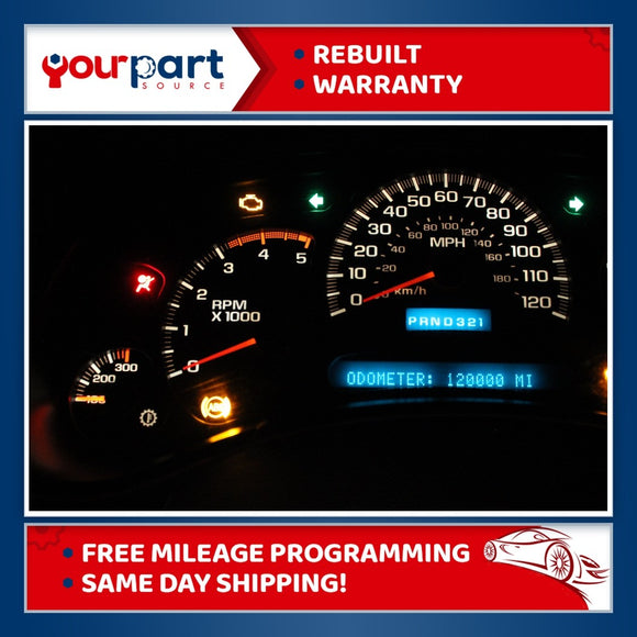03 04 CHEVY 2500HD DIESEL INSTRUMENT CLUSTER SPEEDOMETER 15190829 REFURBISHED OE