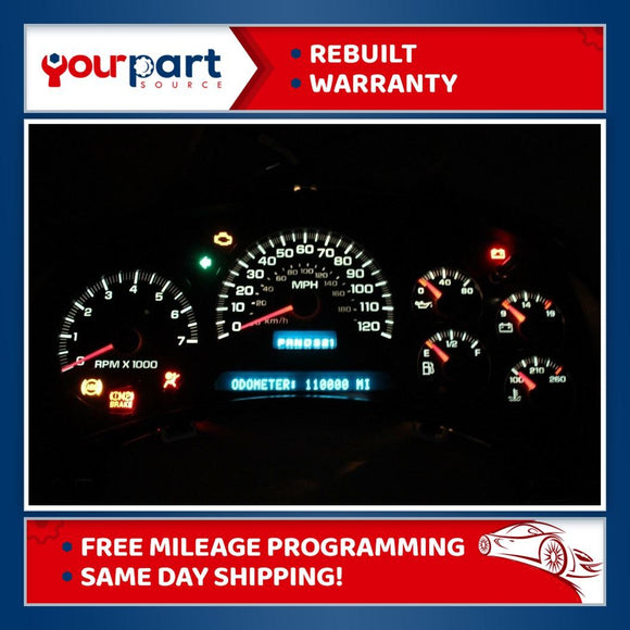 2005 CHEVY TRAILBLAZER ENVOY INSTRUMENT CLUSTER SPEEDOMETER 15238345 REMAN
