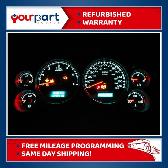 07-12 1500 2500 SIERRA SILVERADO SPEEDOMETER INSTRUMENT CLUSTER 28048855 REBUILT