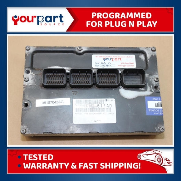 07 GRAND CHEROKEE 3.7L AWD ECU ECM PCM ENGINE COMPUTER UNIT 05187042AG TESTED